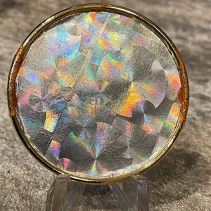 SOLD - Vintage Silver Holographic Circular Pin / Pendant